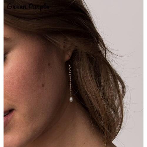 Natural Pearls Earrings Gold Wrap Earrings Handmade Jewelry Brincos Minimalism Pendientes Earrings for Women Oorbellen