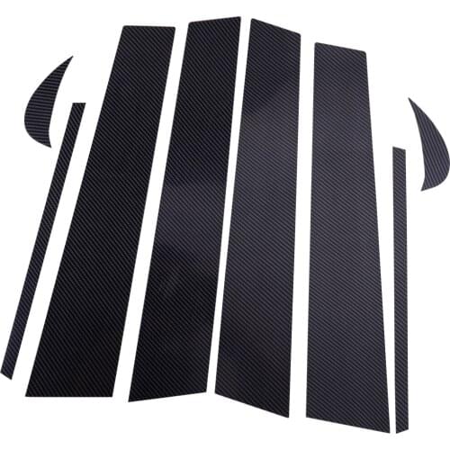 1 Set Car Door Window B Pillar Post Cover Trim Sticker Carbon Fiber Style PC Fit for Toyota Camry 2018 2019 2020 2021