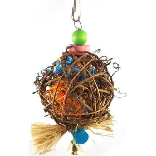 1 Pcs Large Bird Parrot Chewing toy For Parrot Natural Rattan Ball Bird Cage Preening toys Budgie Cockatiel Accessories Supplies