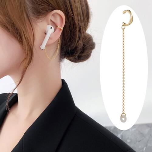 1Pcs Gold Color Metal Chain Ear Cuff Ear Clip For Women No Pierced Star Cross Geometric Earcuff Ear Wrap Clip Earring Jewelry