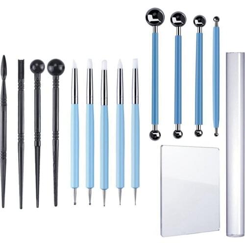 15 Pieces Carving Modeling Tool Set Including Ball Stylus Clay Sculpting Tools, Dual-Ended Design Pottery Tools, Ball Rod Stylus