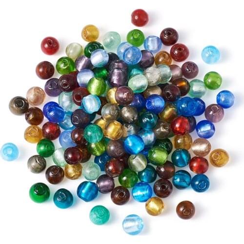 200Pcs Mixed Color 8mm Handmade Glass Beads Beads Spacer for Jewelry Making DIY Accessories Hole: 2mm