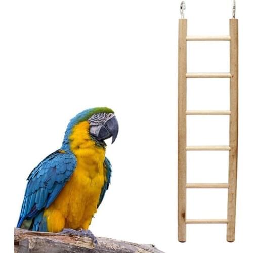 3/4/5/6/7/8 Steps Wooden Pet Bird Parrot Climbing Hanging Ladder Cage Chew Toy Pets Accessories