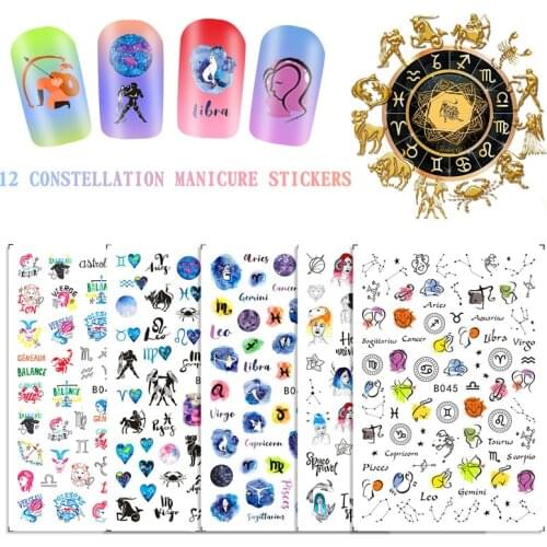 New Arrival 1pc 3D Nail Sticker Constellation Design Multi-Style Retro Back-Adhesive DIY Nail Art Tips Manicure Decoration