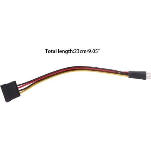 4-Pin FDD Floppy Male To 15-Pin SATA Female Converter Adapter Power Cable Cord J0PB