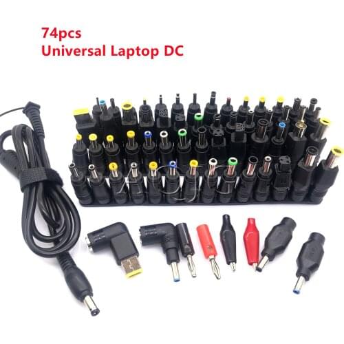 74 pcs Universal Laptop DC Power Supply Adapter Connector Plug AC DC conversion head Jack Charger Connectors Laptop Power Adapte