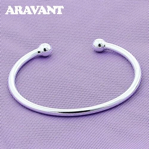 Classic 925 Jewelry Adjustable Open Bracelet&Bangle For Women Fashion Party Silver Plated Jewelry Gift