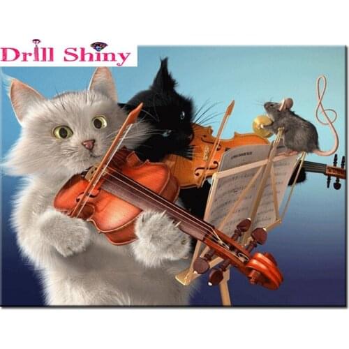 Diamond embroidery animal cat and mouse 5D diamond painting cross stitch mosaic Rhinestone crafts