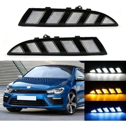 Car LED Daytime Running Lights DRL Fog Lamp Turn Signal for Scirocco 2009-2015