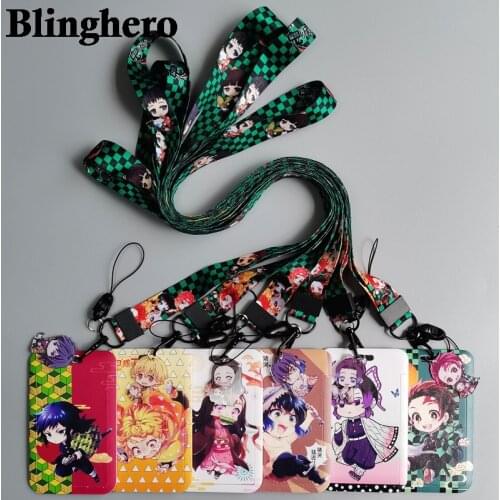 CB814 Anime Demon Slayer Lanyards for Key Neck Strap For Card Badge Gym Keychain Lanyard Key Holder DIY Hanging Rope