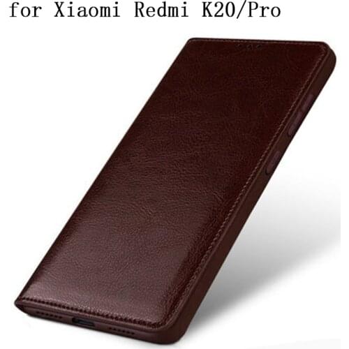 Redmi K20 Case Luxury Genuine Leather Phone Accessories Protective Skin for Xiaomi Redmi K20Pro free Screen Protector
