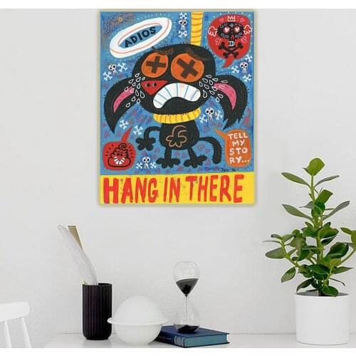 Jorge R. Gutierrez《Hang in there》Canvas Oil Painting Art Aesthetic Picture Poster Wall Hanging Decor Home Living Room Decoration