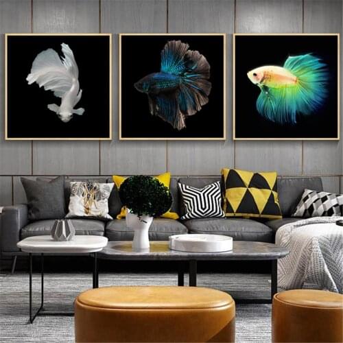 Colorful Goldfish Koi Poster Canvas Print Painting Wall Art Living Room Home Decoration