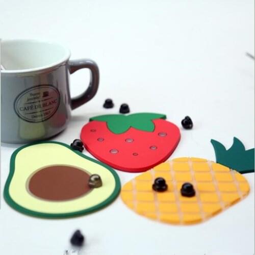 Creative Avocado Coaster Fruit Shape Silicone Cup Pad Slip Insulation Pad Cup Mat Pad Hot Drink Holder Coffee Mug Cup Coasters