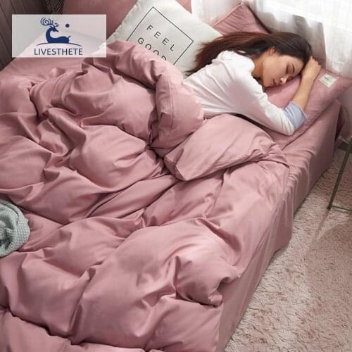 Liv-Esthete Pink Girl Bedding Set Classic Home Decor Japaness Style Duvet Cover Flat Sheet Fitted Sheet Bed Linen Set Bedclothes