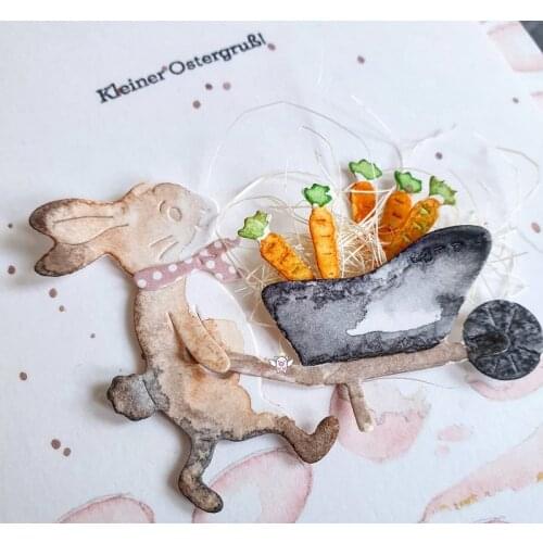 Mmao Crafts Metal Steel Cutting Dies New Rabbit carrot cart Stencil For DIY Scrapbooking Paper/photo Cards Embossing Dies