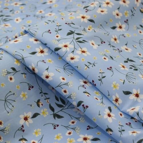Sky blue bottom Floral pure cotton fabric for dress african tissu bazin riche vestidos tissus telas por metro stoffen tela coton