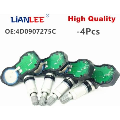 NEW TPMS TIRE PRESSURE MONITORING SYSTEM 4 FOR 2004 2005 2006 2007 AUDI A4 A6 A8 OEM# 4D0907275C 433MHz TIRE AIR PRESSURE SENSOR