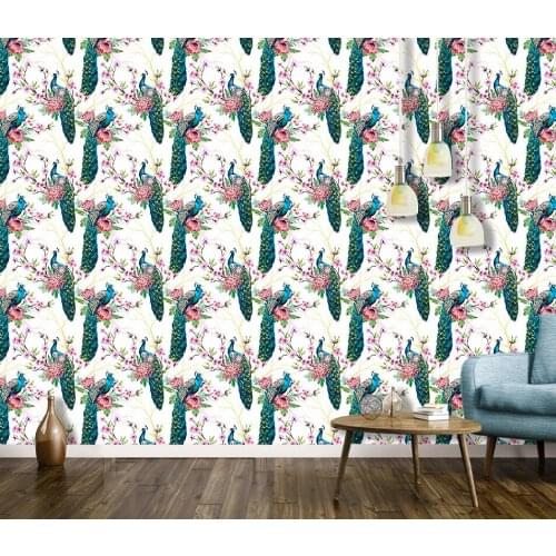 Custom wallpaper peacock flower background wall size can be customized wallpaper mural 3d wallpaper wall for