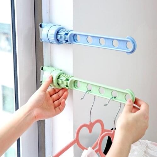 Portable Travel Hanger Hook Hotel Home Balcony Window Fixed Drying Rack Five-Hole Hole-Free Simple Clothes Hanger