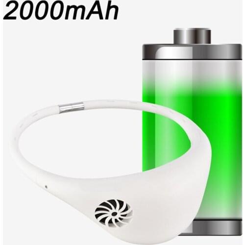 Portable Neck Fan Hands Free Bladeless Neck Fan 360° Cooling Hanging Fan USB Rechargeable with 3 Wind Speed for Outdoor ASD88