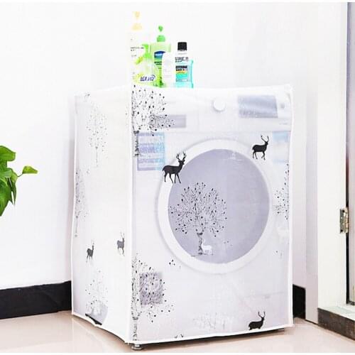 Transparent Waterproof Washing Machine Cover Sunscreen Automatic Impeller Roller Dust for Drum 60*56*83cm