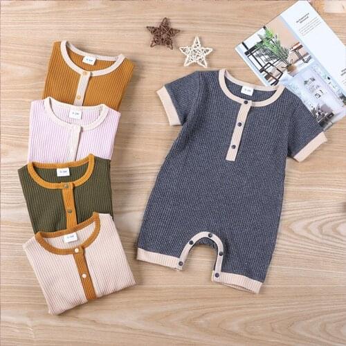 0-12M Baby Boys Short Sleeve Jumpsuits Romper Summer Baby Boy Romper