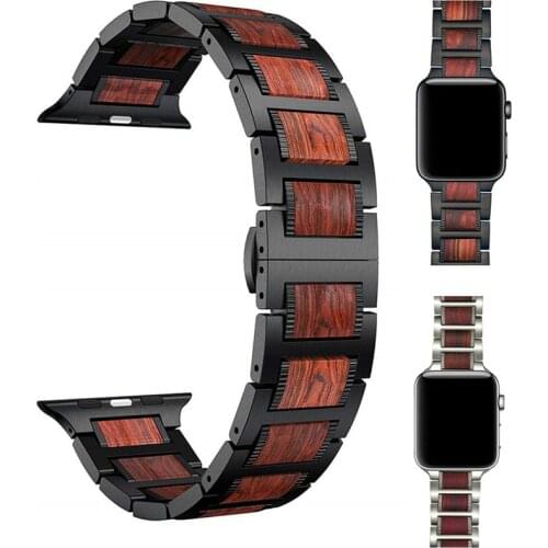 Band For Apple Watch iWatch Series 4 3 2 1 Wood Replacement Watch Band Wristband Strap For Apple Watch 38/40mm 42/44mm