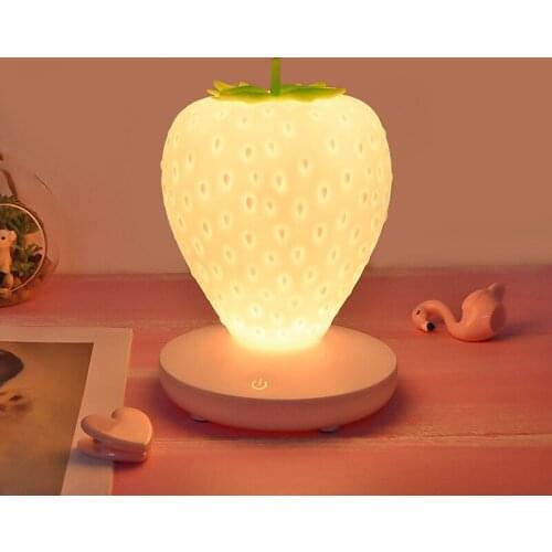Xiaomi Silicone Strawberry Night Light USB Charging Bedroom Bedside Decorative Atmosphere Lamp Eye Protection LED Light