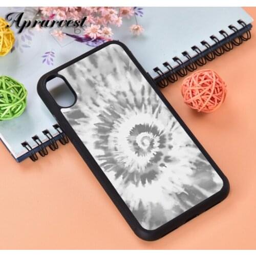 Aprarvest Grey Tie Dye Silicone Rubber Phone Case Cover For iPhone 6 6S 7 8 PLUS X XS XR 11 12 MINI PRO MAX