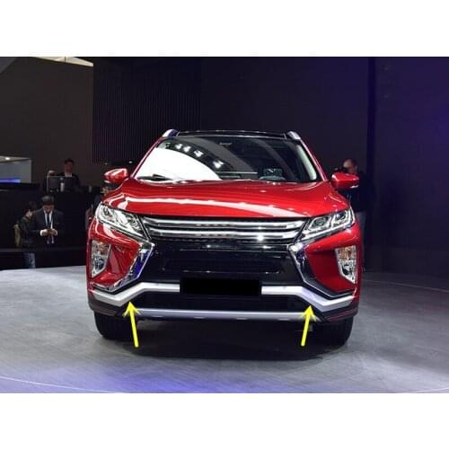 Car Styling 2PCS ABS Matte Front Bumper Skid Guard Molding Cover Trim For Mitsubishi Eclipse Cross 2018 2019