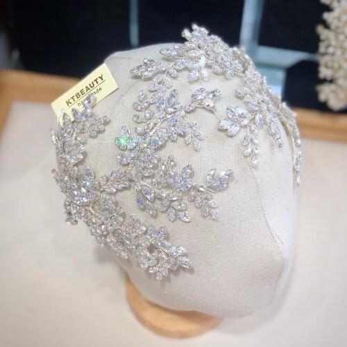 Rhinestone Tiara Bigger Size AAA Zircon Silver Flexible Tiara Royal Bridal Wedding Dressing Crown Accessory Women Jewelry