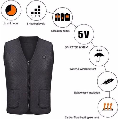 Universal Motorcycles USB Heating Warm Jacket Dropshipping Body Warming Pain Relief Winter Outdoor Cycling Electric Heated Vest