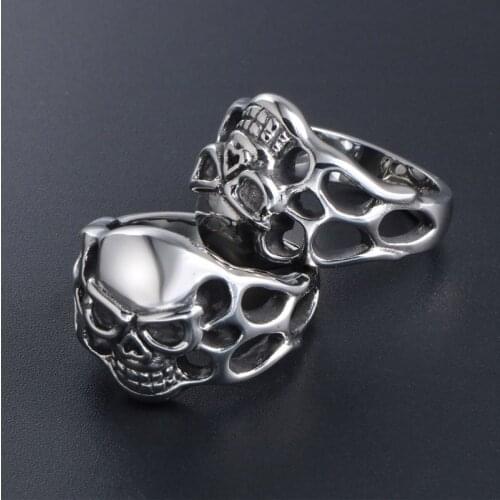 Punk style jewelry Ring Mens Stainless Steel Skeleton skeleton Ring Fashion Jewellery for men punk geometric rings men rock