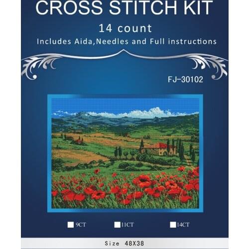 Top Quality Beautiful Lovely Counted Cross Stitch Kit Similar DIM dmc anchor Poppy flowers