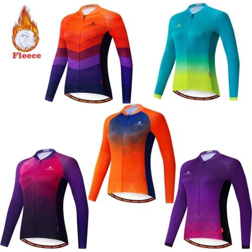 MILOTO Winter Women Cycling Clothing Long Sleeve Jersey Set Road Bike Fleece Thermal Jacket Women Sportswear Warm Training Suit