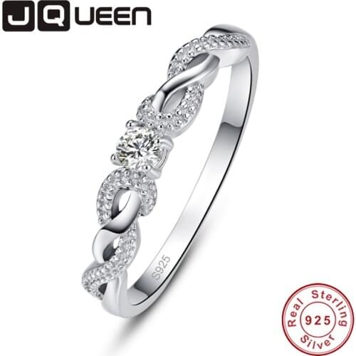 JQUEEN AAA White Zircon Rings For Women Silver Ring 925 Jewelry Pave Setting Crystal Jewelry Bijoux Femme