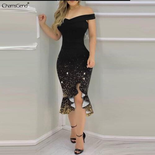 Floral Print Dress Cold Shoulder Ruffle Women Dress Loose Hem Slit 2021 Summer Beach Party Sexy Dresses Streetwear Women Clothes