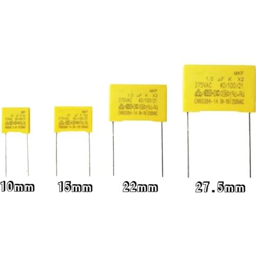 10PCS 275VAC Polypropylene Film Capacitor X2 0.01 0.1 0.15 0.022 0.22 0.33 0.47 0.56 0.68 1.2uf 104K 1uf Correction Capacitor