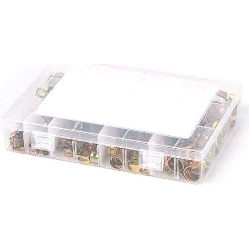 100Pcs Inner Diameter 6-17mm Color-Plated Zinc Elastic Ring, Fuel Pipe Hose Clamp, Color-Plated Zinc Pipe Clamp Ring