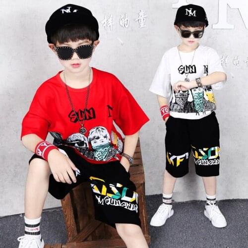 Children Clothes Sets Summer School Boys Clothing Tracksuit Cotton T-shirt+Shorts 2Pcs Outfits Kids Casual Boys Clothing Outfits