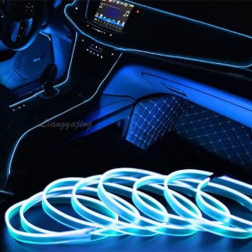 3Meters Car Interior Ambient Light Cold Light Line Atmosphere Lamps Decorative Dashboard Console Flexible Moulding Trim Strips