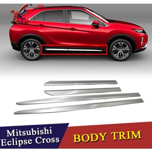 For Mitsubishi Eclipse Cross 2017-2019 Side Door Body Molding Line Cover Trim Protector Decoration Exterior Accessories 4pcs