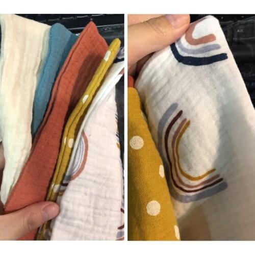 HX5D 5 Pcs Baby Towels Muslin Cloth Hand Face Wipes Saliva Bib Handkerchief Washcloth