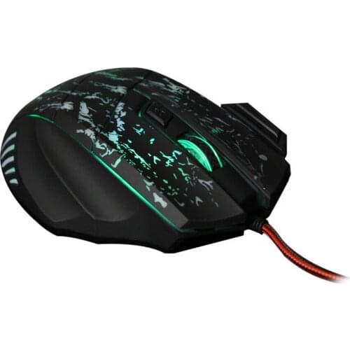 7 Buttons Colorful LED Optical USB Wired Mouse Ergonomic Gamer Mice Black PC Laptop