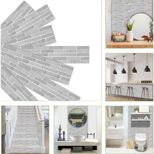 7pcs / set DIY waterproof brick pattern wall stickers self-adhesive wallpaper home decoration wall art decal living room bedroom