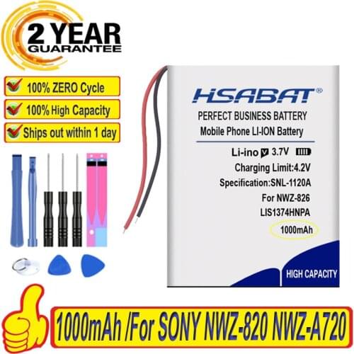Top Brand 100% New Battery for SONY NWZ-820 NWZ-A720 NWZ-A726 NWZ-A728 NWZ-A729BLK NWZ-A826 NWZ-A828 NWZ-A829 NWZ-S738 Batteries