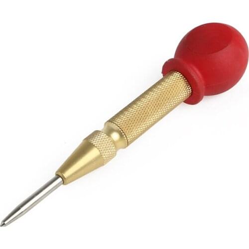 BENGU Red 125mm 5" Spring Loaded Automatic Center Pin Punch Hole Impact with Protective Sleeve