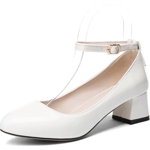 Oversized ladies high heels women shoes woman pumps Oneword Button Highheeled Women