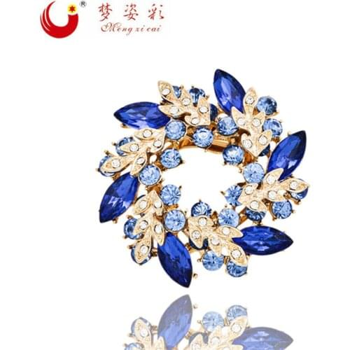 Fashion Crystal Broches and Enamel Pins Rhinestone Flower Shiny Costume Jewelry Brooches for Women Wedding Party Brosche Gifts